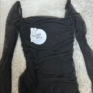 Princess Polly Charvi Long Sleeve Mini Black Dress - BRAND NEW & NEVER WORN!!!!